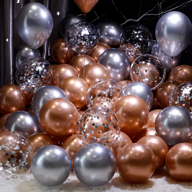 Ballon Transparent de 12 pouces, confettis en or Rose, paillettes, ballons  en Latex, décoration de Banquet, fête d'anniversaire, mariage, décor de  noël - AliExpress