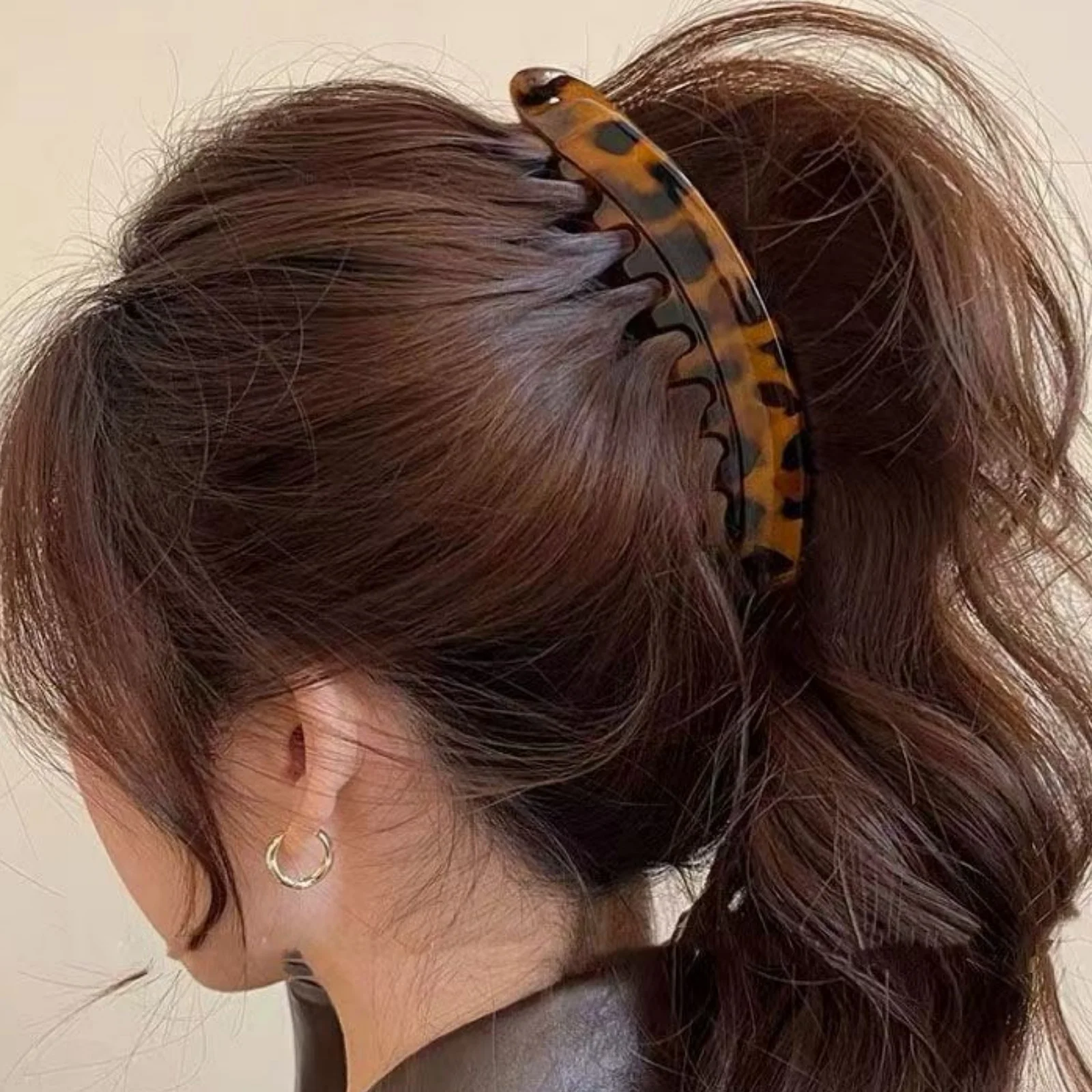 Hair Claw Clips Curved Mult-ooth, Tortoise Black For Thick Hair, Non-Slip Strong Hold Vintage Elegant Hair Accessories For Women