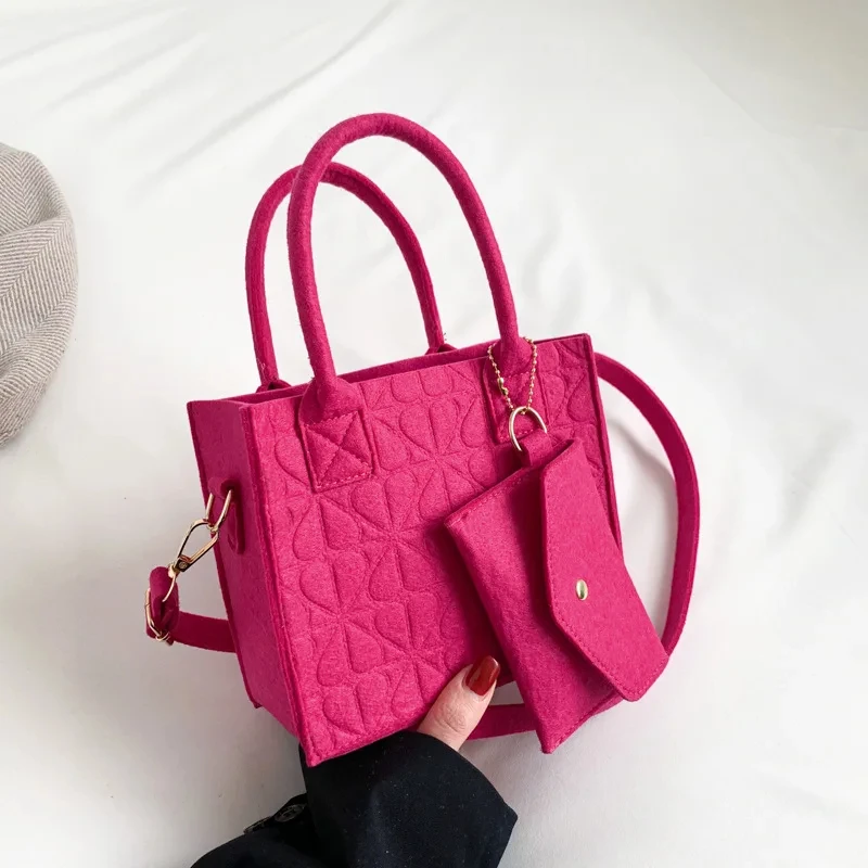2023 New Zipper Messenger Bag Solid Color Felt Women Shoulder Bag Luxury Designer Handbag Casual Crossbody Bags for Women