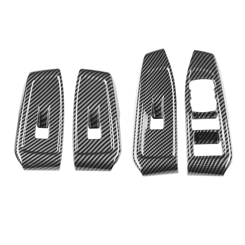 

For Ford Ranger Everest 2023 Car Window Glass Lift Button Switch Cover Trim Door Armrest Panel Carbon Fiber Parts Kits