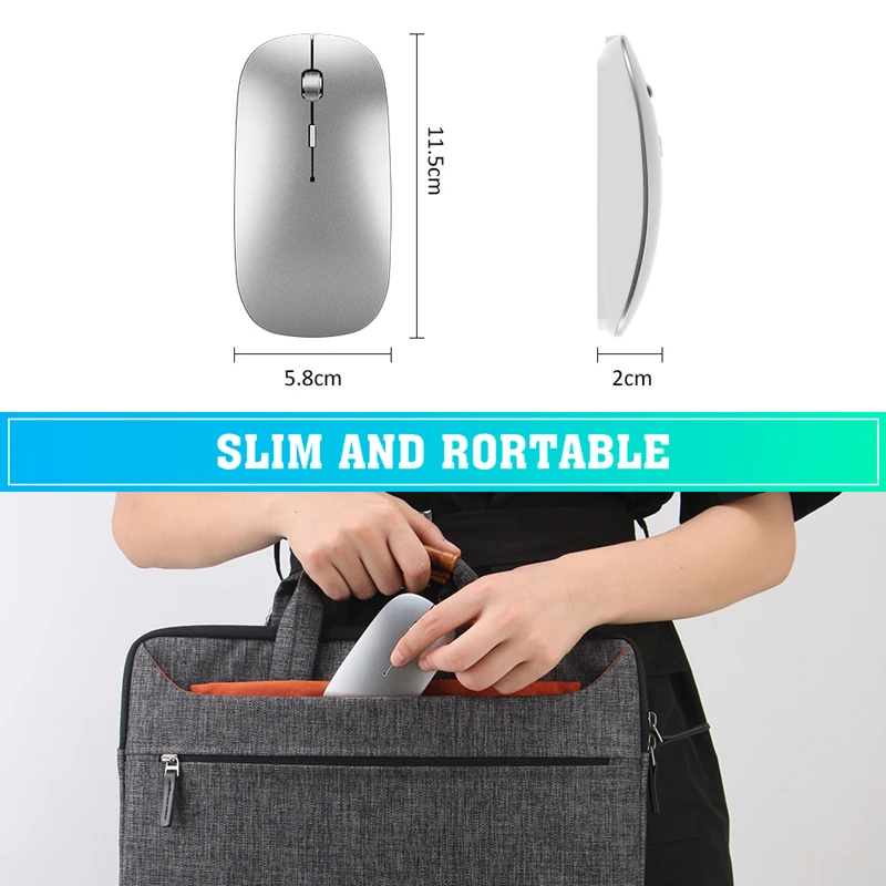 Xiaomi Wireless Dual Mode Mouse Bluetooth 2.4G Type-C Rechargeable 1600DPI for Phones Tablets Computers