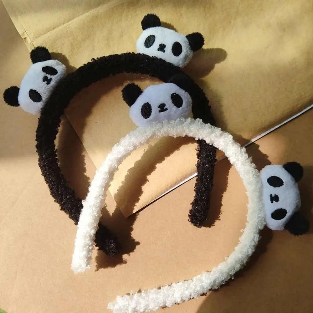 Design Wash Face Plush Animal Doll Hair Rope Hairpin Brooch Chinese Style Headwear Women Hair Accessories Panda Headband