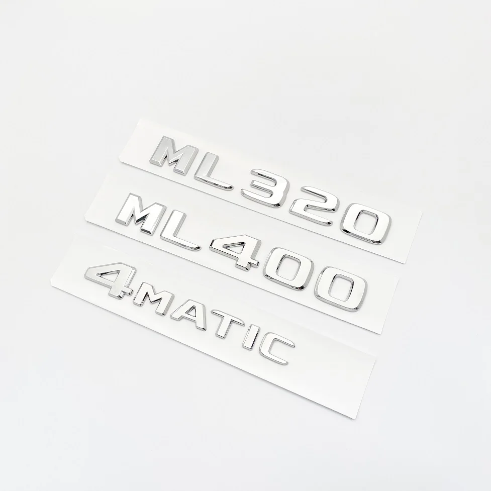 MSEURO 3D ABS Letters For Car Trunk 4MATIC Emblem Badge Logo Sticker Fit For Mercedes ML 320 CDI 4matic E C GLC 250 GLK 220 300 Accessories (Color : Matte Black Convex