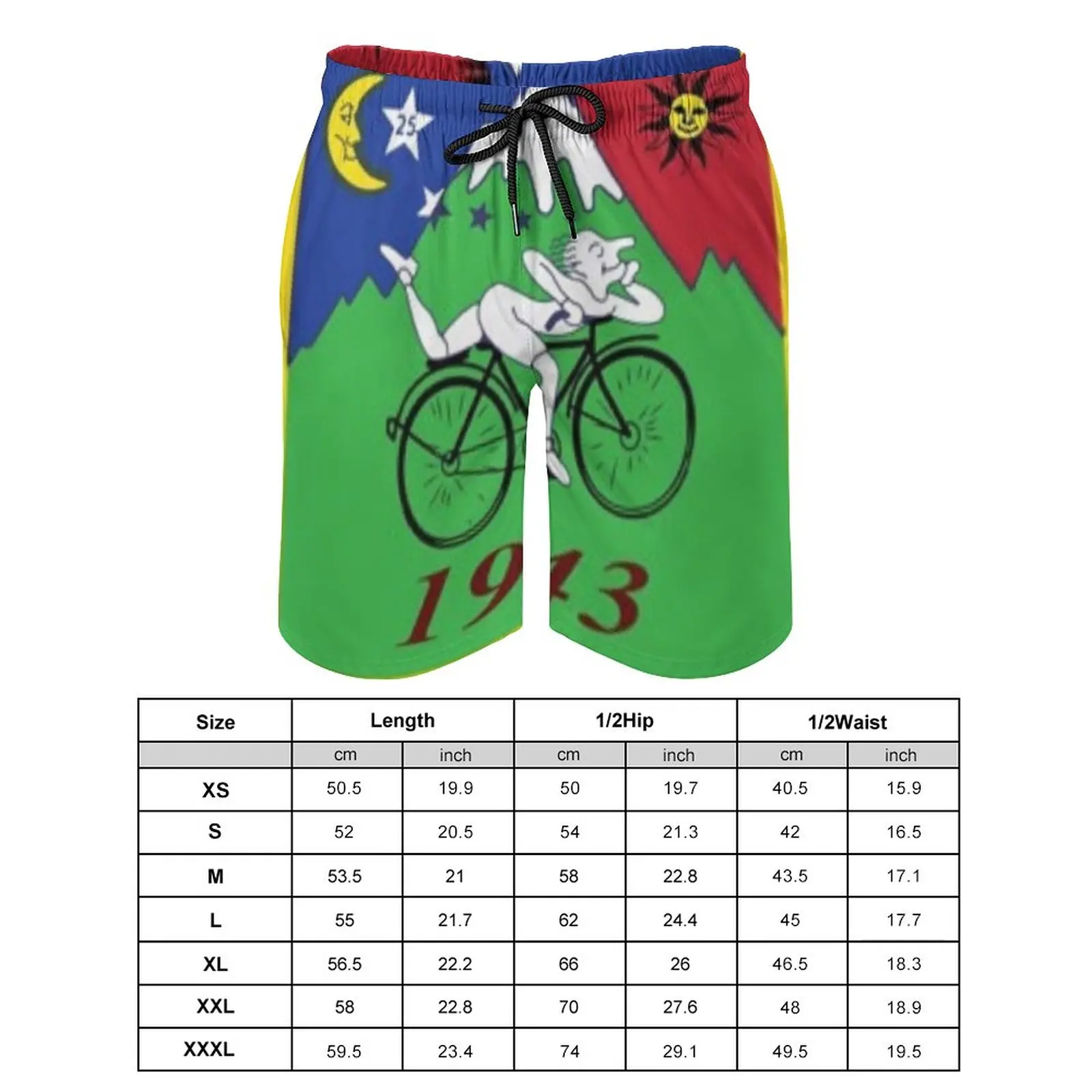 Albert Hoffman Bicycle Day Board Shorts 1943 Cycle Lsd Trip Acid Day Board Short Pants High Quality Men's Funny Customs  Trunks 2