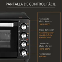 Mini four électrique, 32L, 1600W, 52,2x38,1x33,5 cm, noir, salle de bain, MCOM 4