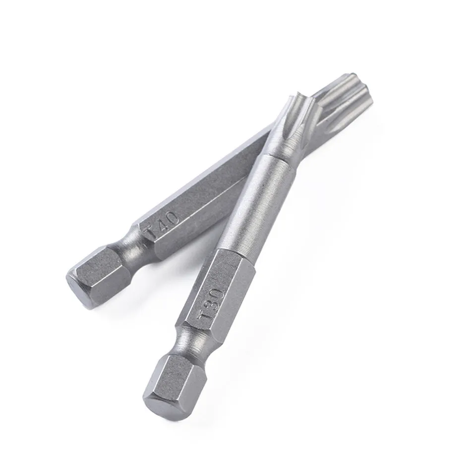 Ebouts De Vissage Torx, 10 Ebouts De Vissage Torx 50 De Long Tige Hexagonale 1/4 » Avec