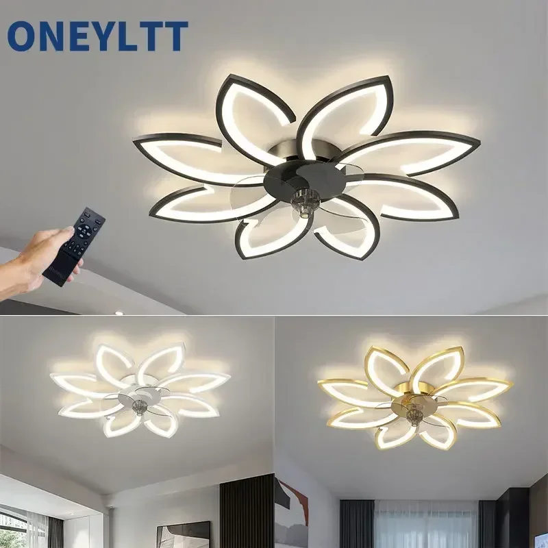 Ventilatore A Soffitto Con Luce LED E Telecomando, 6 Velocità, Dimmerabile, 52 Cm, Bianco, Motore DC Silenzioso, Per Camera Da Letto - 4