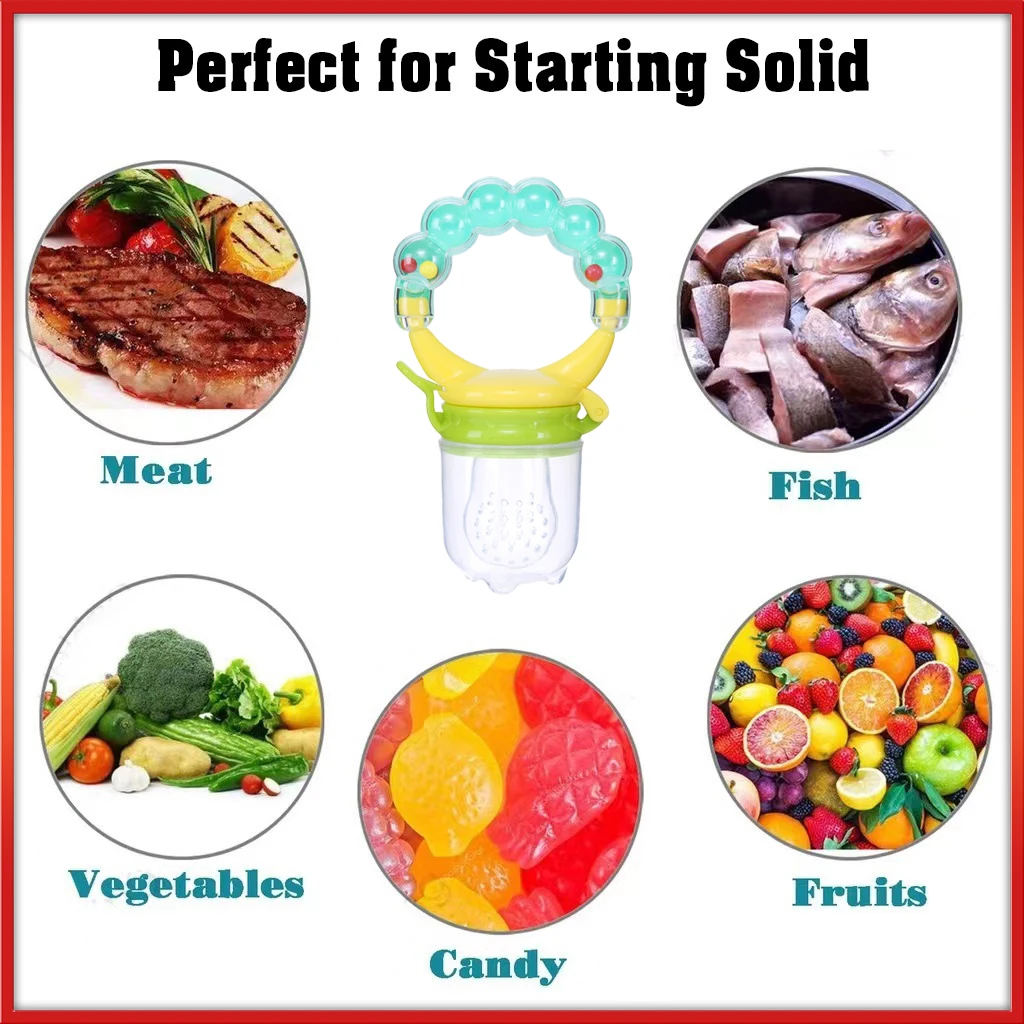 Baby Fruit and Vegetable Fun Children Bites Silicone Teething Stick Newborn Baby Rice Paste Infant Eating Fruit Aid Shenqi
