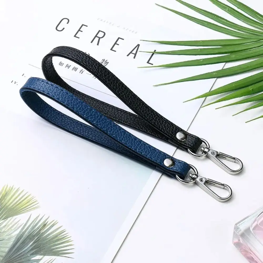 Elegant Silver/Gold PU Leather Wrist Strap – Adjustable Solid Color Purse Handle Replacement Accessory