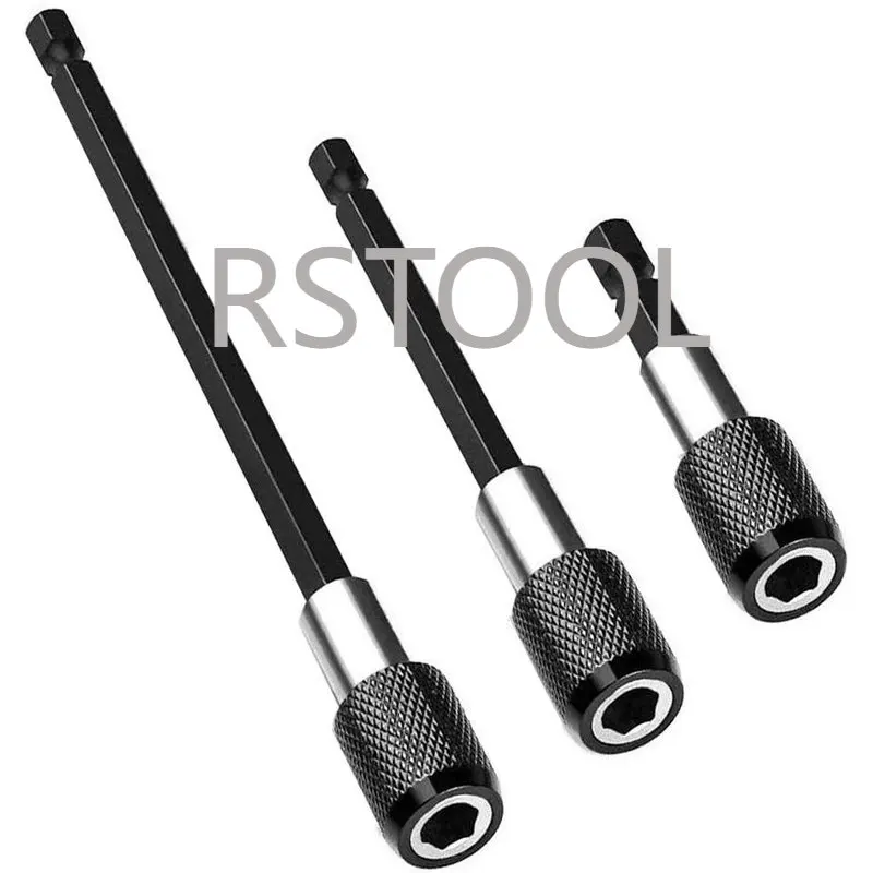 3Pcs 1/4 Inch Hex Shank Magnetic Nut Drill Bit Extension Quick Release Screwdriver Bit Holder Impact Driver Bits 2/4/ 6 Inch 2set magnetic pivoting bit tip holder 1 4 inch hex shank extension rod release pivot drill bit holder for cornerstight spaces