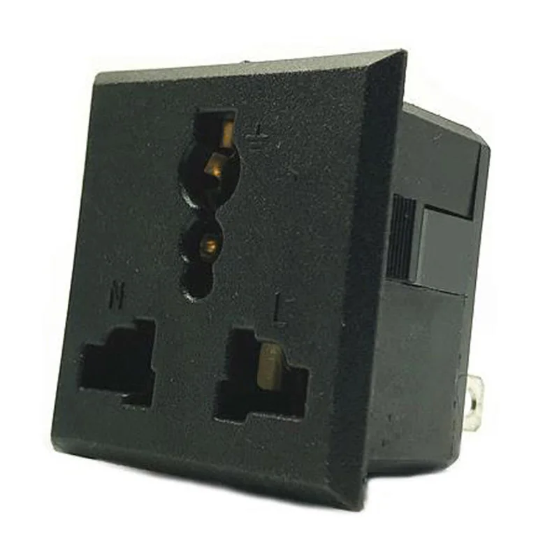 Tomada Industrial Embutida de Cobre Preto Tomada Elétrica ac Universal Eua Reino Unido au ue 13a 250v Pcs 10 Pcs 50 Pcs - Image 3