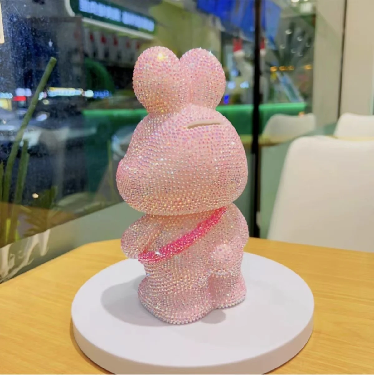 DIY Strass Kaninchen Münzfach Blinged Ornament Glänzende Mosaik Figur Mosaik Wohnkultur Rosa Puppe Mädchen Geburtstag Geschenk – Detail 5