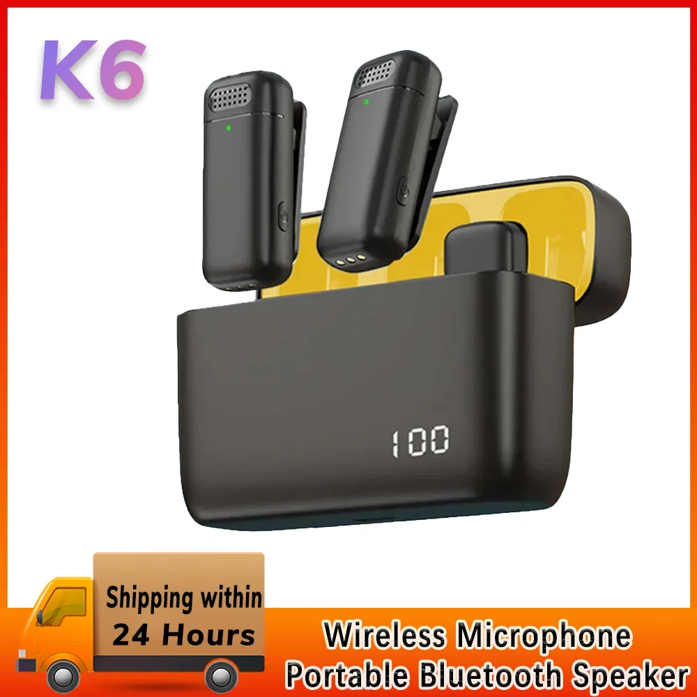 WirelessMicrophoneLapelK6PortableBluetoothSpeakerDJMICGamer
