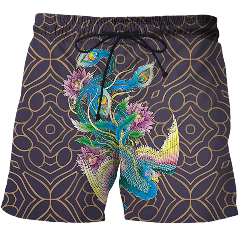 

2022 Summer 3D Printing Men Women Holiday Beach Shorts Funny Chinese dragon totem Board Shorts Cool Swimming Trunks Size XXS-4XL