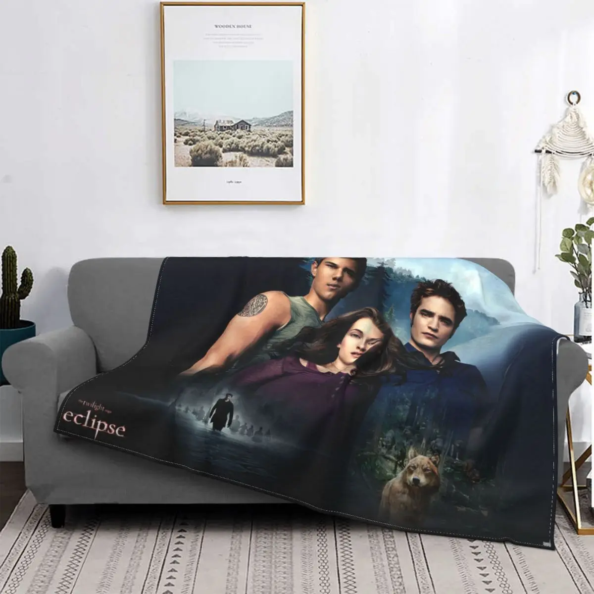 

Vampire The Twilight Saga Blanket Edward Bella Jacob Black Flannel Blanket Bedroom Sofa Soft Warm Bedspread