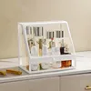 Glass Makeup Organizer Box Cosmetic Lipsticks Brush Jewellery Storage Holder Luxury Home Desktop Rack Bathroom Shelves 3