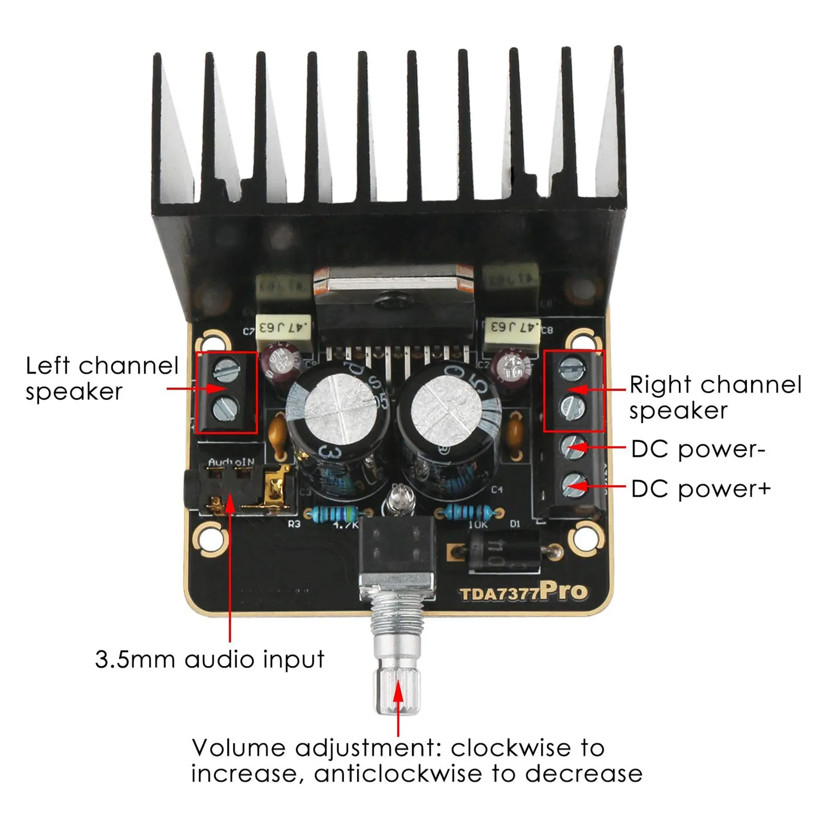ABUOPower 증폭기 보드, 30W + 30W 듀얼 채널 2.0 오디오 증폭기 키트 클래스 AB DC 12V 디지털 스테레오 앰프 모듈 TDA7377