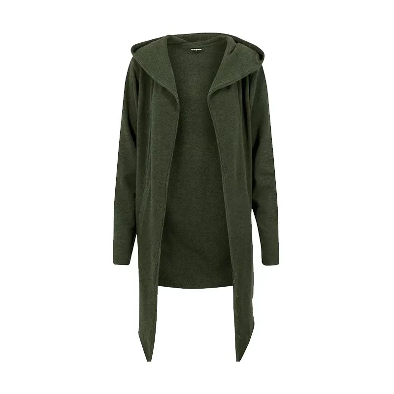 New men's autumn and winter men's foreign trade oversized windbreaker, fashionable and casual mid length hoodie, cardigan jacket