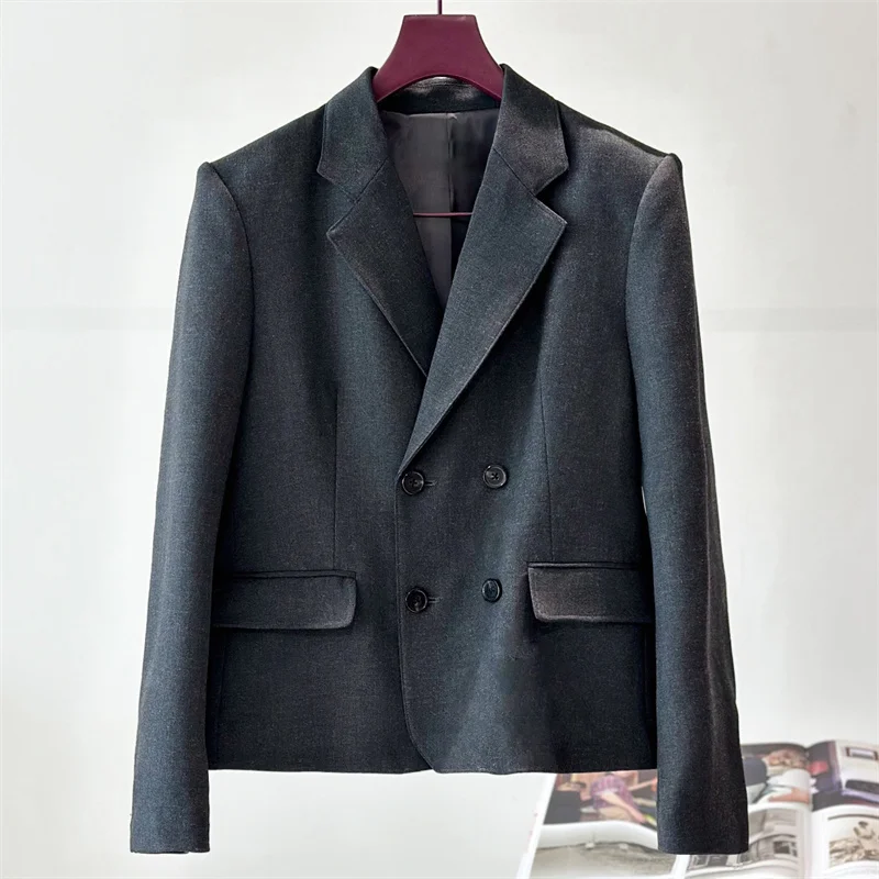 women's blazer autumn new outerwear double breasted slim fit women's suit jacket High quality long sleeved top Women's coat