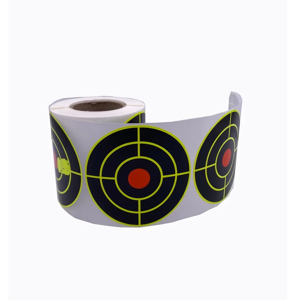 7.50cm Self-Adhesive Splatter Splash Amp Reactive(Colors Impact) shooting target sticker Shooting Sticker Targets(Bulls-eyes) 100/200Pcs Per Roll