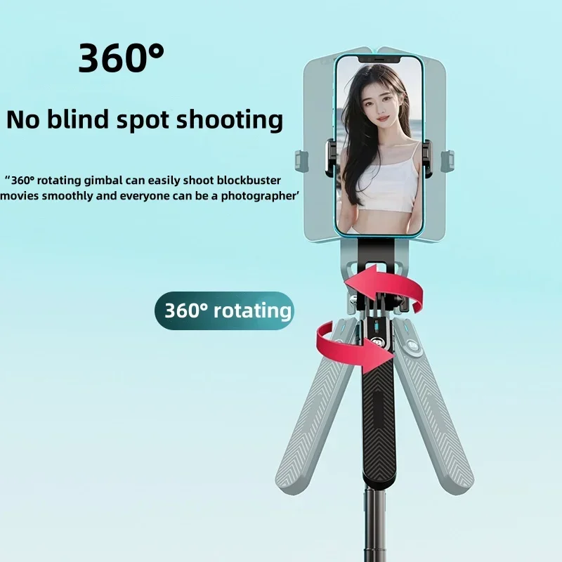 1.76m Wireless Selfie Stick Tripod 360&deg; Rotating Adjustable, Anti-Shake, All-in-One Phone Holder for Photography & Video
