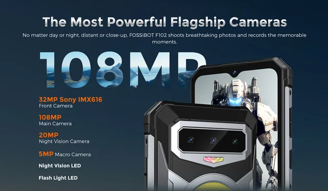 FOSSiBOT F102 Rugged Smartphone 16500mAh 20GB+256GB Android 13 