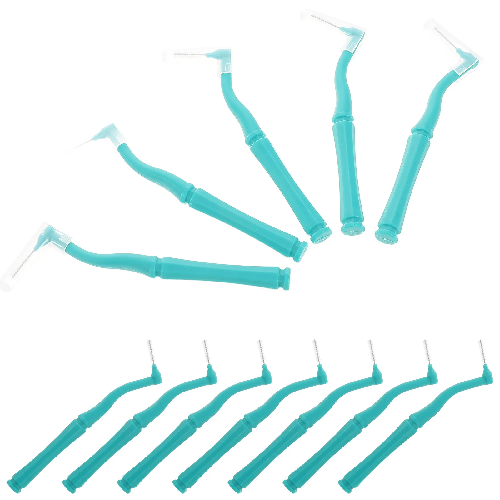 20개 휴대용 치간 칫솔, 교정기용 L자형 이쑤시개 칫솔, 치아 세척 여행용 구강 관리 키트 칫솔