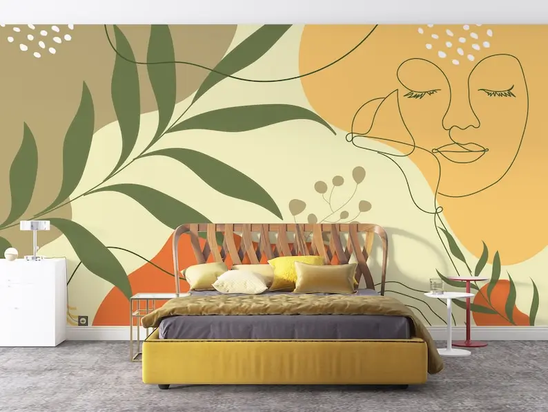 Современные обои среднего века, пастельные цвета в стиле бохо, легко снимаются