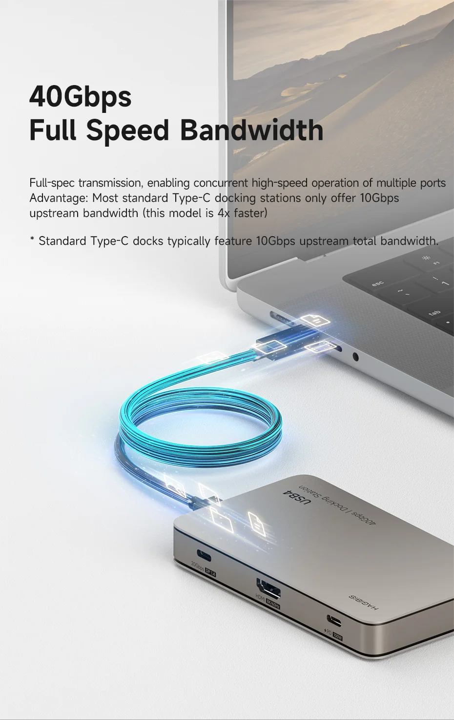 Hagibis USB4 7-in-1 Docking Station (40Gbps, 8K/60Hz)