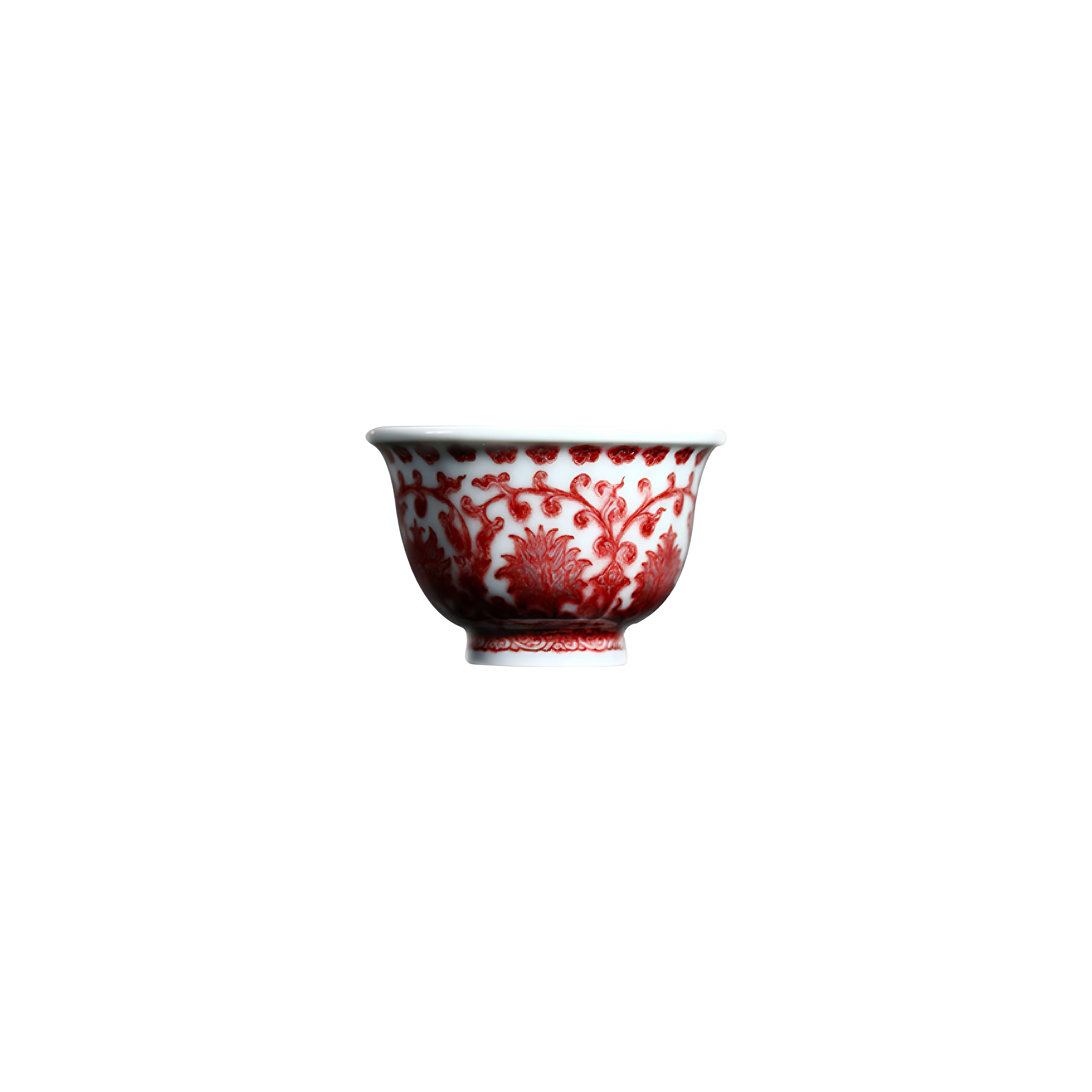 Jingdezhen ceramic Underglaze red intertwining branches Baoxiang flowers teacup