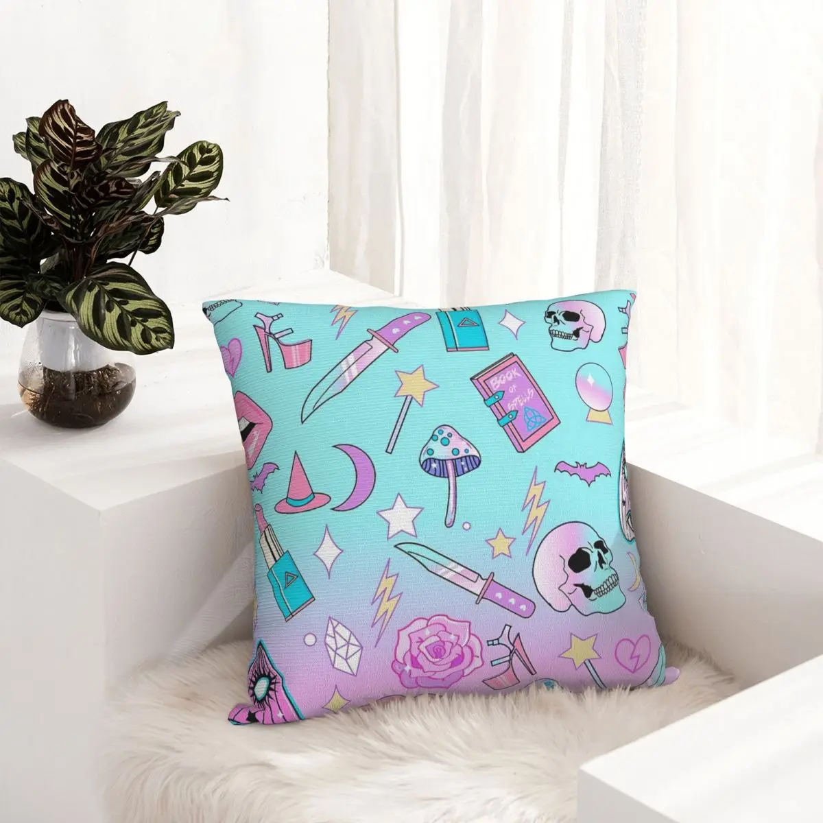 

Girly Pastel Witch Goth Pattern pillowcase printed cushion cover sofa waist pillow pillow cover
