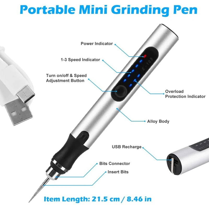 Electric Engraving Pen Kit,Cordless Rechargeable Grinding Pen with 35 Bits,for  Carving Glass Jewelry Wood Stone Manicure AliExpress
