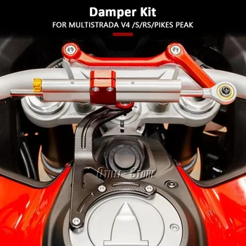 Per Ducati Multistrada V4 S 2021-2024 MULTISTRADA V4 RS Pikes Peak Moto Sterzo Stabilizzare Ammortizzatore Staffa Con Logo Kit