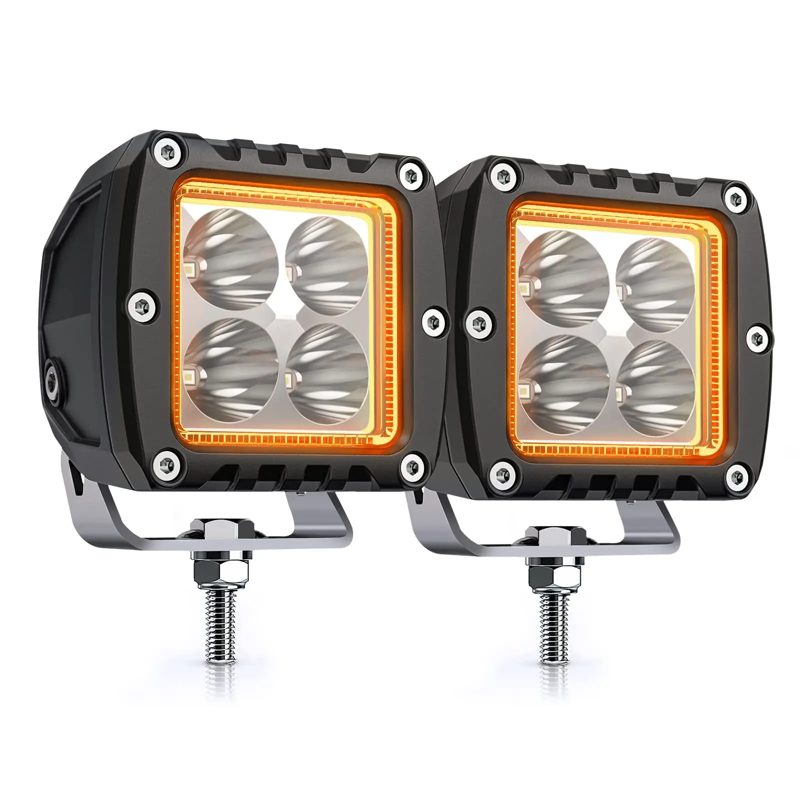 Kit LED AKD Part 7,6cm - Cápsulas LED 40W Para Caminhão E Off-Road