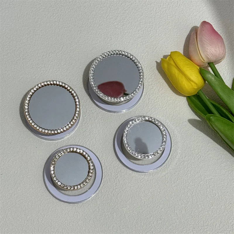 럭셔리 샤이니 다이아몬드 실버 골드 미러 스퀘어 하트 플라워 원형 링 거치대, 맥세이프 마그네틱 지지대 폰 그립 브래킷