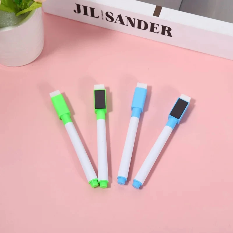Pennarelli cancellabili a secco a 8 colori con gomma integrata, pennarelli atossici per bambini, casa e scuola - immagine 4