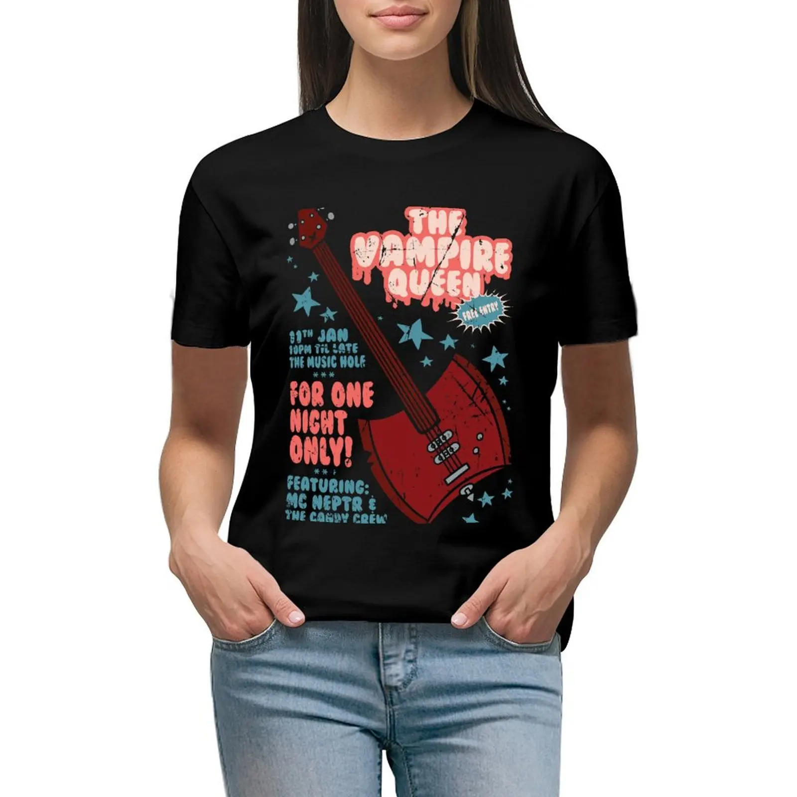 

The Vampire Queen Music Poster T-Shirt quick-drying Female clothing Blouse t shirts for Women graphic