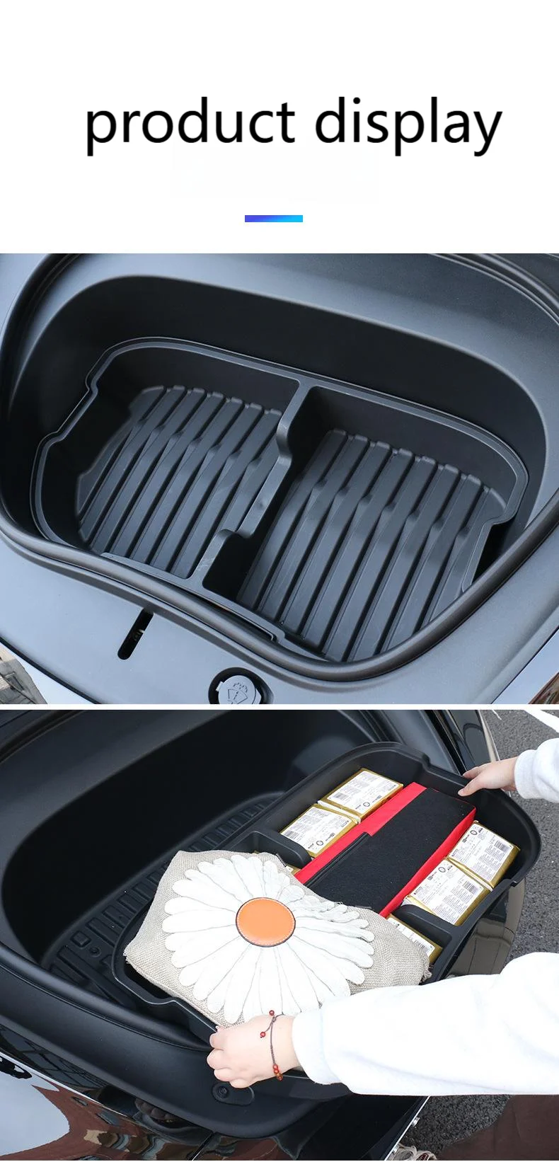 For Tesla New Model 3 Highland 2024 2025 Front Trunk Storage Box Front Organizer