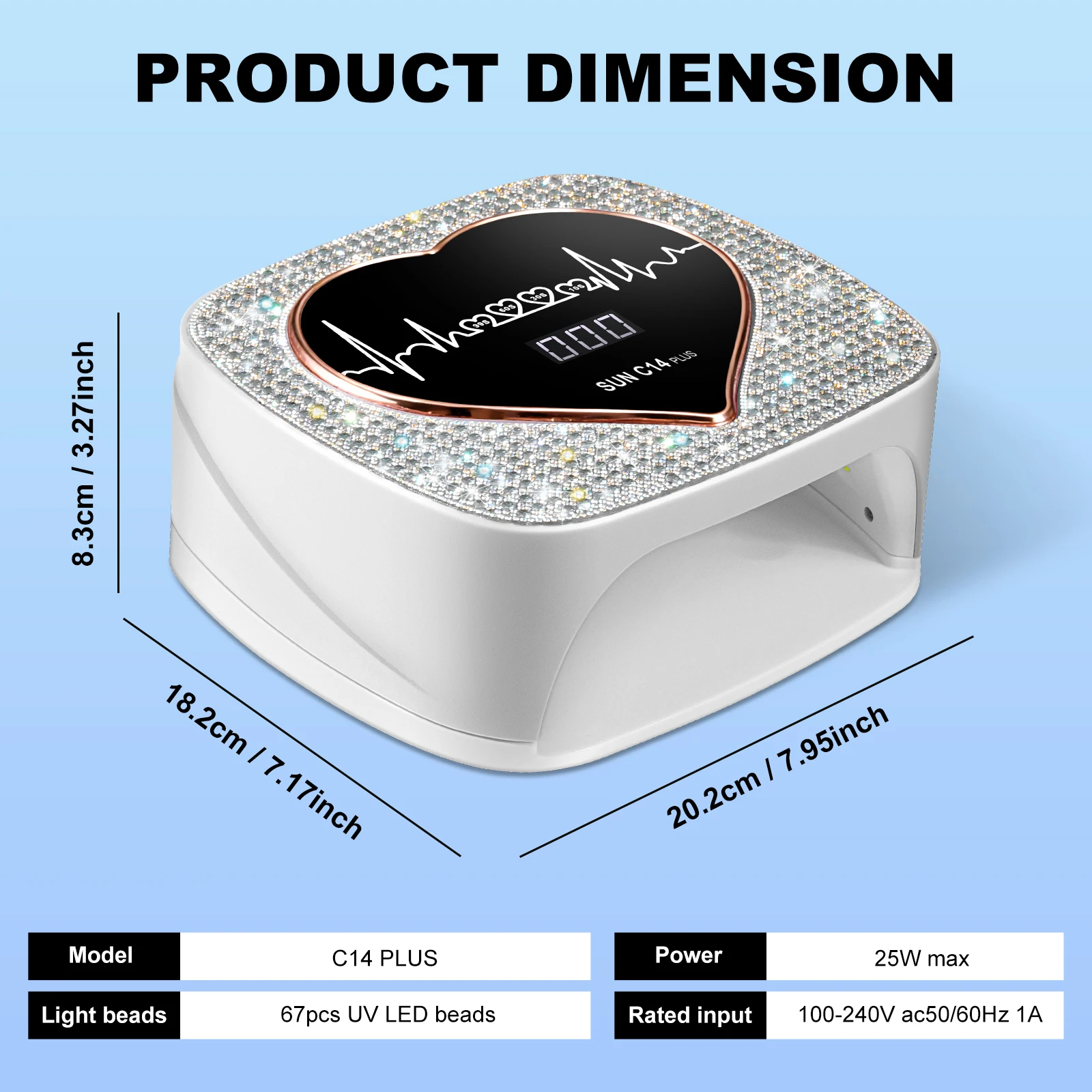 전문가용 UV LED 네일 아트 램프 67LED 네일 건조기, 4가지 타이머 및 자동 센서 건조등 포함, 젤 네일 폴리쉬 경화 도구