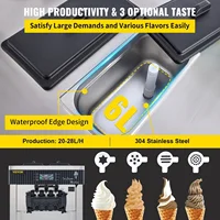Machine à crème glacée molle commerciale VEVOR 2200W, machine à crème glacée automatique de comptoir, adaptée aux boutiques et aux restaurants 4