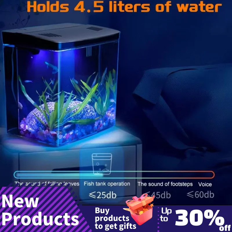 Fish Tank Fish Tank Living Room Small Mini Douyu Tank Household Tabletop Ecological Self Circulating Back Filter Goldfish