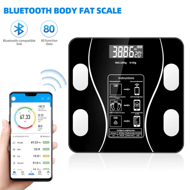 Bluetooth Body Fat Scale BMI Smart Electronic Scale LCD Digital Weight Scale  Body Scale - AliExpress