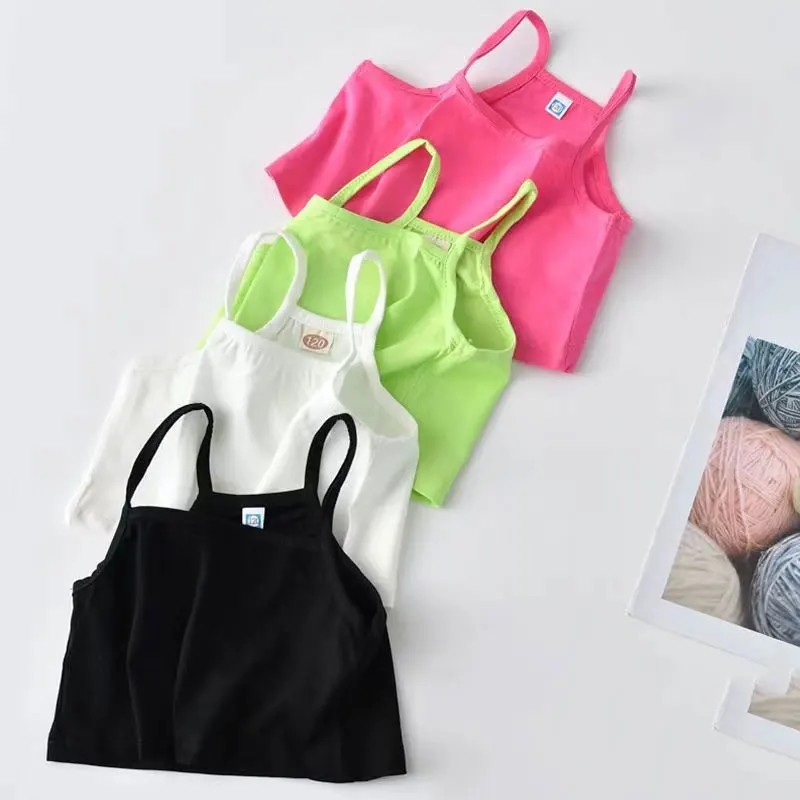Girls Bra camisole girl cotton vest child world of tank girls underwear candy color girls tank tops kids clothing models kids underwear kids tops women camisole tops