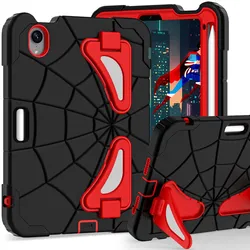 Protective Silicone + PC Spider Design Tablet Cover for 8.3 - inch Mini Tablets (Black and red)