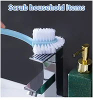 Multifunctional All-round Five-sided Shoe Washing Brush Household Plastic Long-handled Soft-bristle Shoe Brush Multifunctional 2