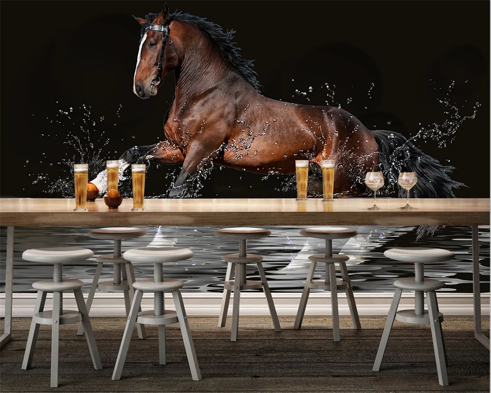 beibehang-Modern-dream-wallpaper-animal-oil-painting-running-horse