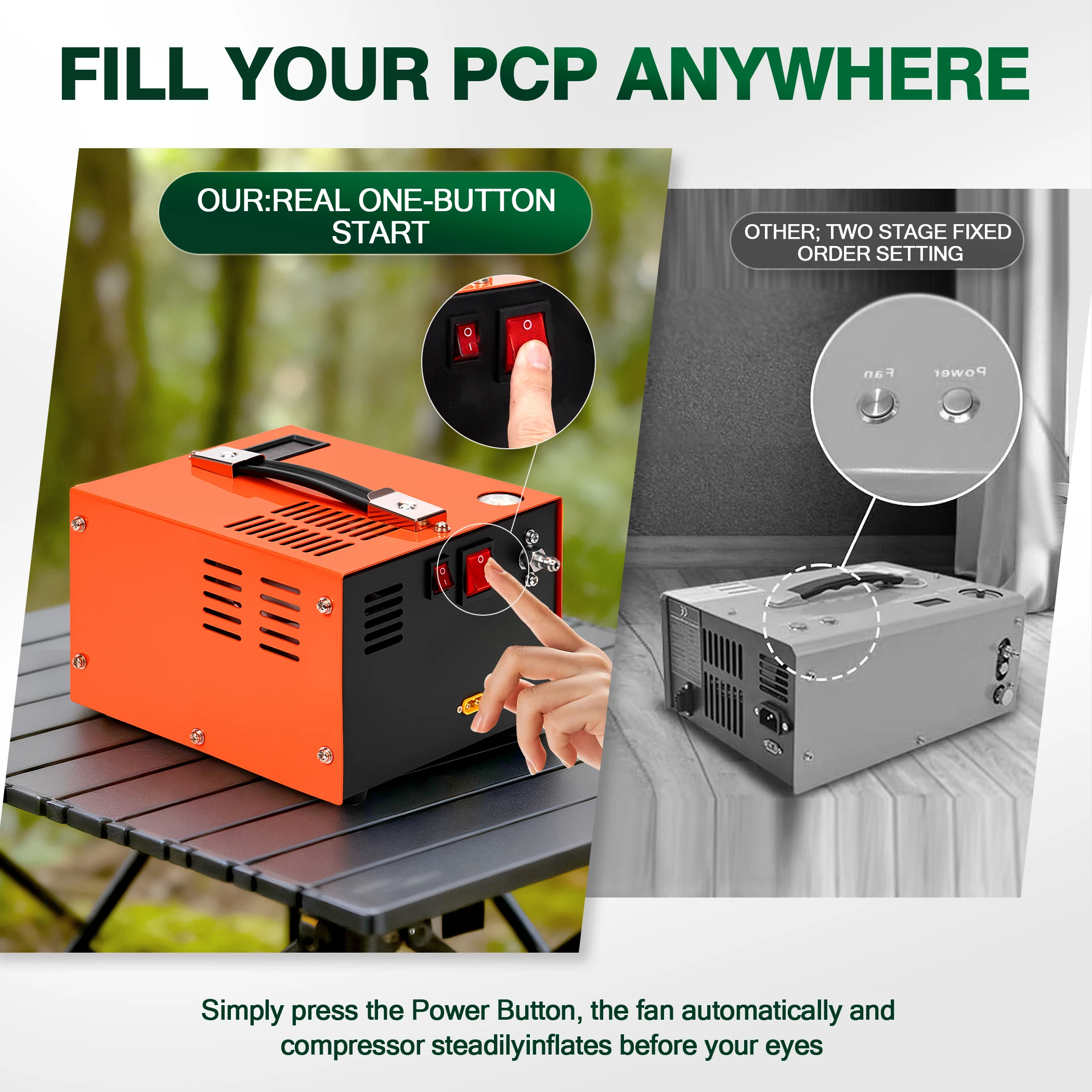 XIT Compresseur d'air PCP 4500Psi / 30Mpa Sans huile ni eau pour
