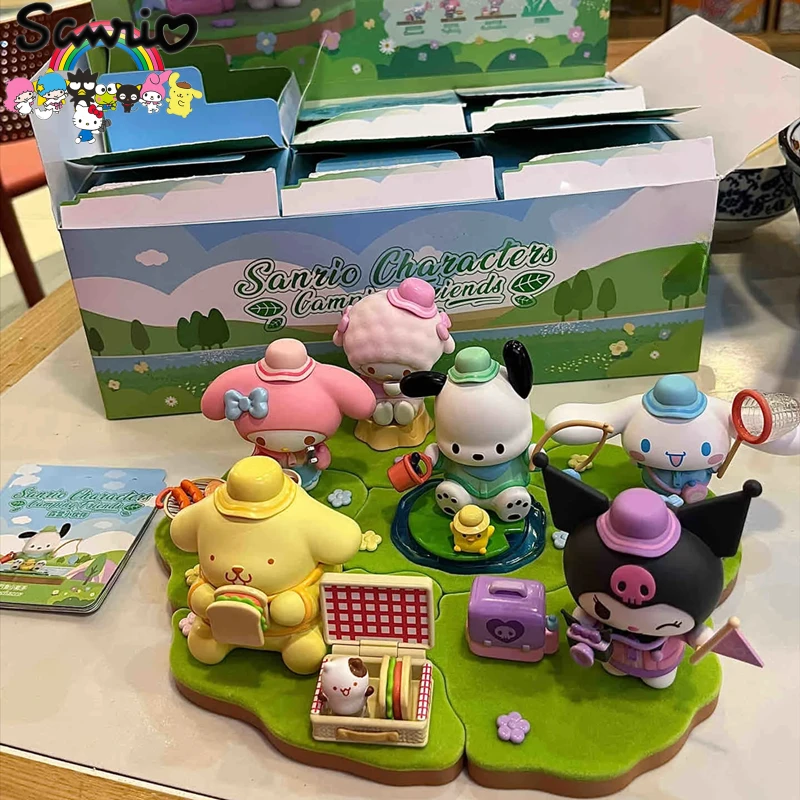 

MINISO Sanrio Кемпинг Друзья серии глухая коробка Kawaii Kuromi My Melody декоративная Модель Детская игрушка орнамент подарок на день рождения