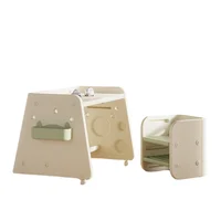 HXL Children's Study Desk Desk Elementary School Student Desk Writing Table and Chair Set Adjustable 1