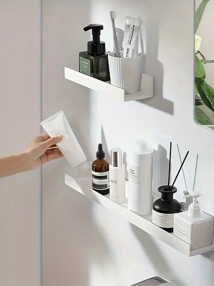 Bathroom Shelf No Drill Organizer Shower Storage Rack Corner Shelves Wall Mounted ABS Toilet Shampoo Holder For Kitchen
